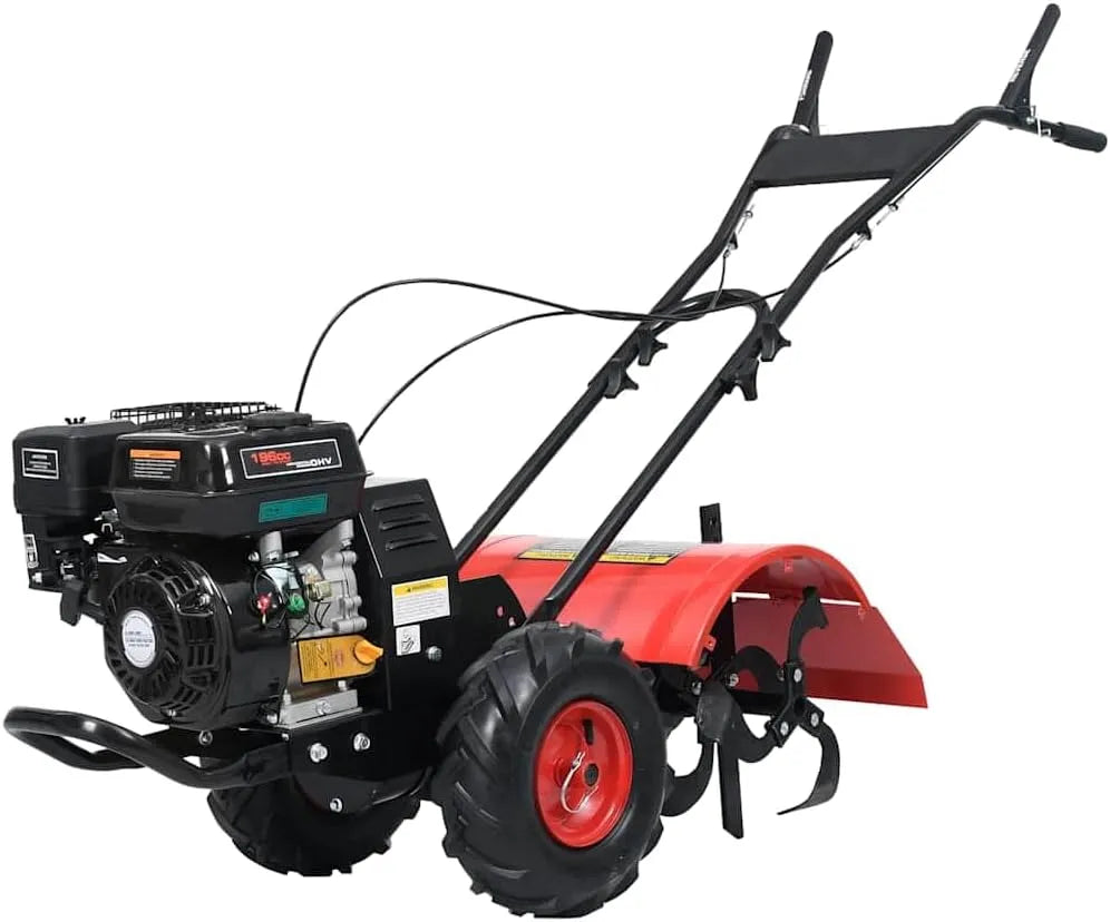 VidaXL Motorhacke 5PS, mit 12 Messern Gartenhacke Kultivator Bodenfräse Fräse Hacke Ackerfräse 6 196cm³, Benzin Gartenfräse
