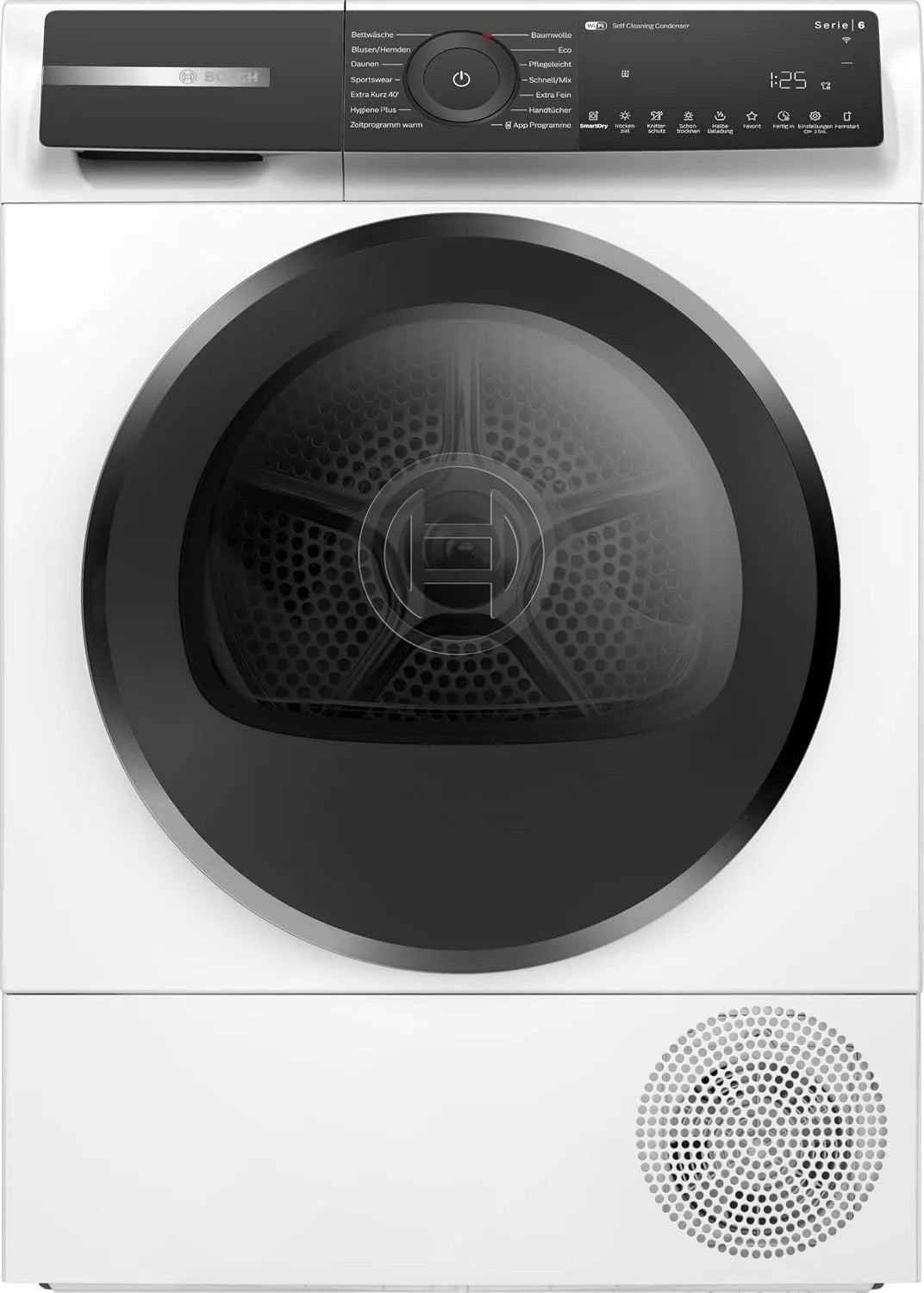 Bosch Wärmepumpentrockner WQH245B40, Selbsreinigender Kondensator, Halbe Beladung, Trommelinnenbeleuchtung, Serie 6, Smarter 9 kg, Weiß