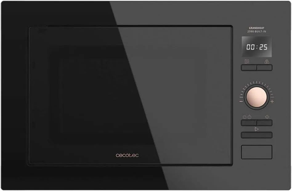 Cecotec Mikrowelle 2590, mit 25 Liter Fassungsvermögen GrandHeat Built-in BlackRose. Grill und 900 W, Leistung, Digitale und einbaubare