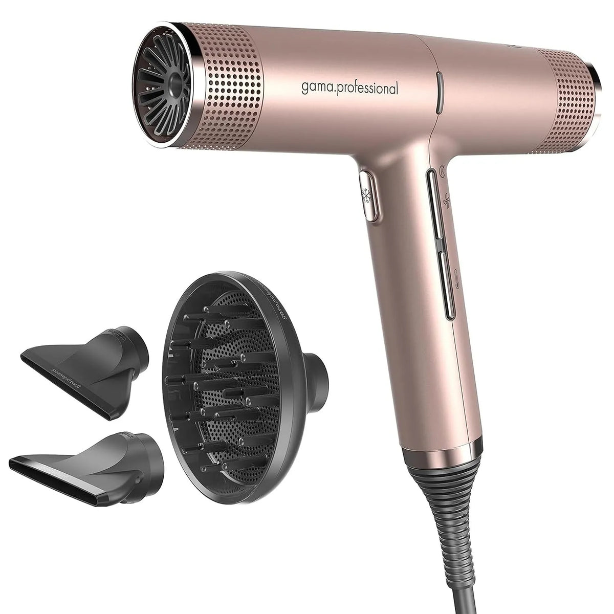Professional GA.MA Italy, iQ Perfect Haartrockner, kräuselfreies Haar, 1600 W Leistung, Oxy-Active-Technologie für glänzendes, GoldRose