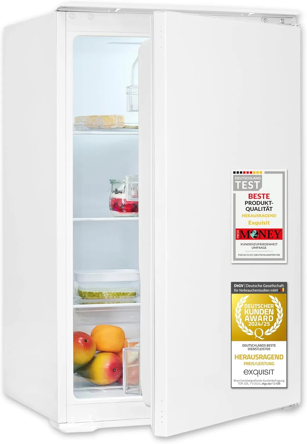 Exquisit Kühlschrank EKS5131-V-040E, Einbau Vollraumkühlschrank, Fassungsvermögen 129 l Nutzinhalt, 39 dB, Schlepptürtechnik