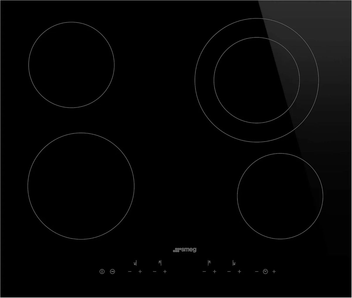 Smeg Kochfeld SE364ETD, in Schwarz, Keramik UNIVERSAL