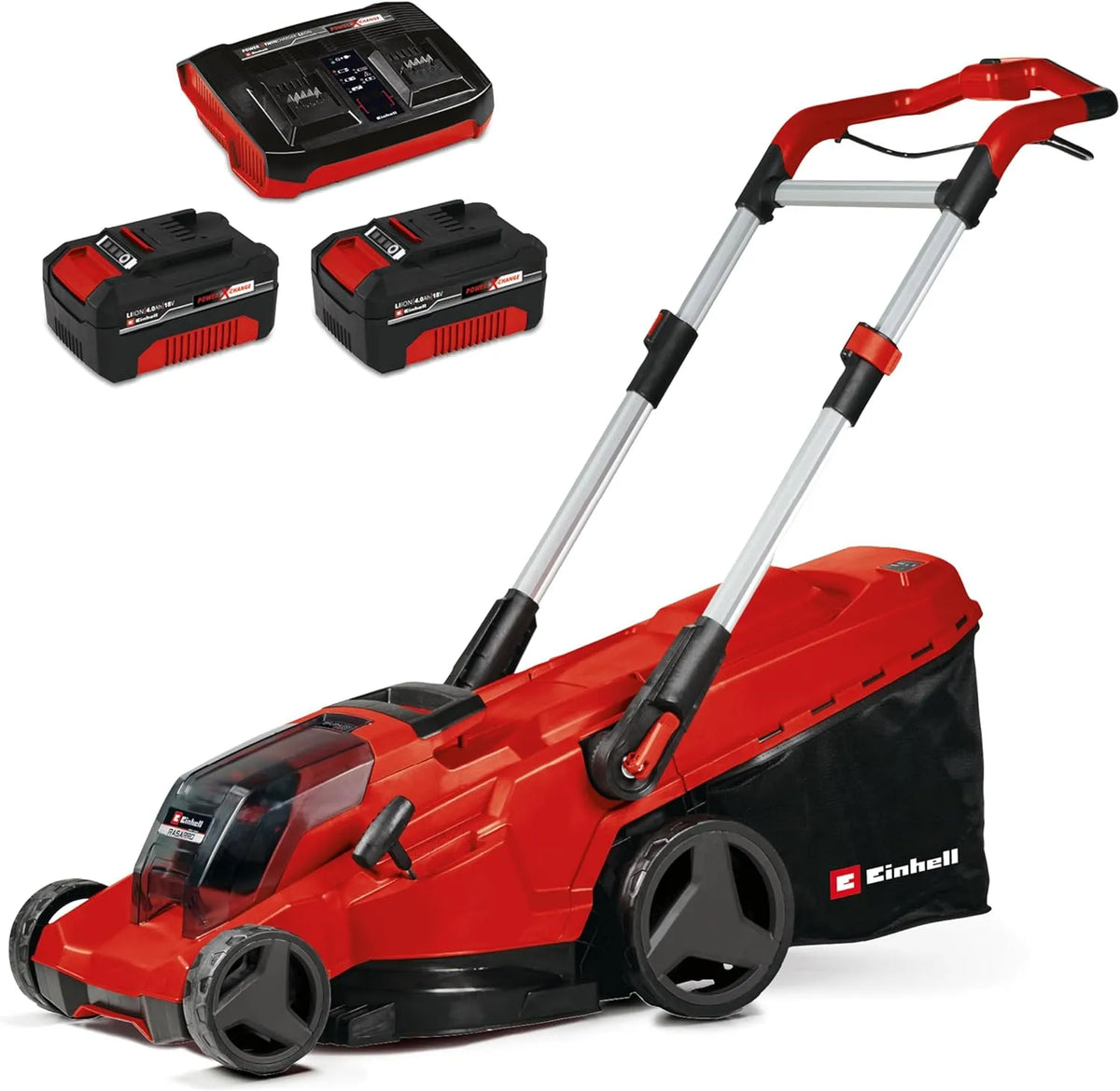 Einhell Rasenmäher, Akku RASARRO 36/42 Kit Power X-Change, Spannung 36 V, 42 cm Schnittbreite, bis 550 m², Fassungsvermögen 50L Fangkorb, Brushless