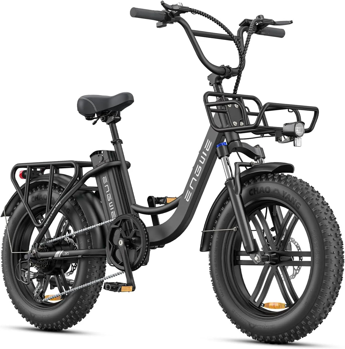 Reifen L20, 20×4,0 Fat, herausnehmbarer Akku mit 48V 13Ah, Reichweite bis zu 126KM, Modell 126KM, 7 Gänge Ebike