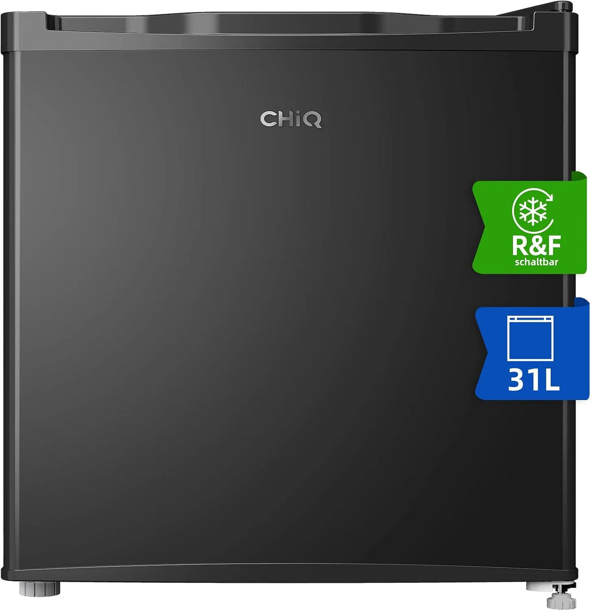 Gefrierschrank CHIQ, Maße 49,6 x 47,4 x 44,7 cm, Mini Tiefkühltruhe bis zu -24°C, in Schwarz, Klein 31L, 4 Sterne Gefrierfunktion, HxBxT