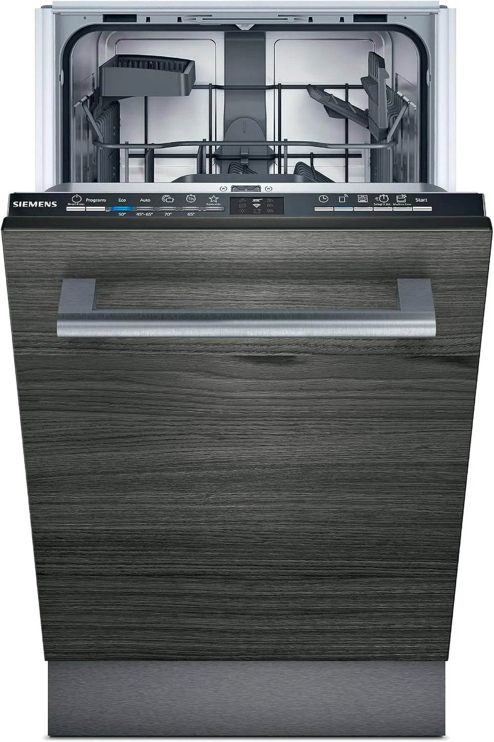 Siemens Geschirrspüler SR61IX05KE iQ100, varioSpeed Plus, infoLight, Home Connect, aquaStop, Vollintegrierter 45 cm, ckkorb, smartStart, in Schwarz