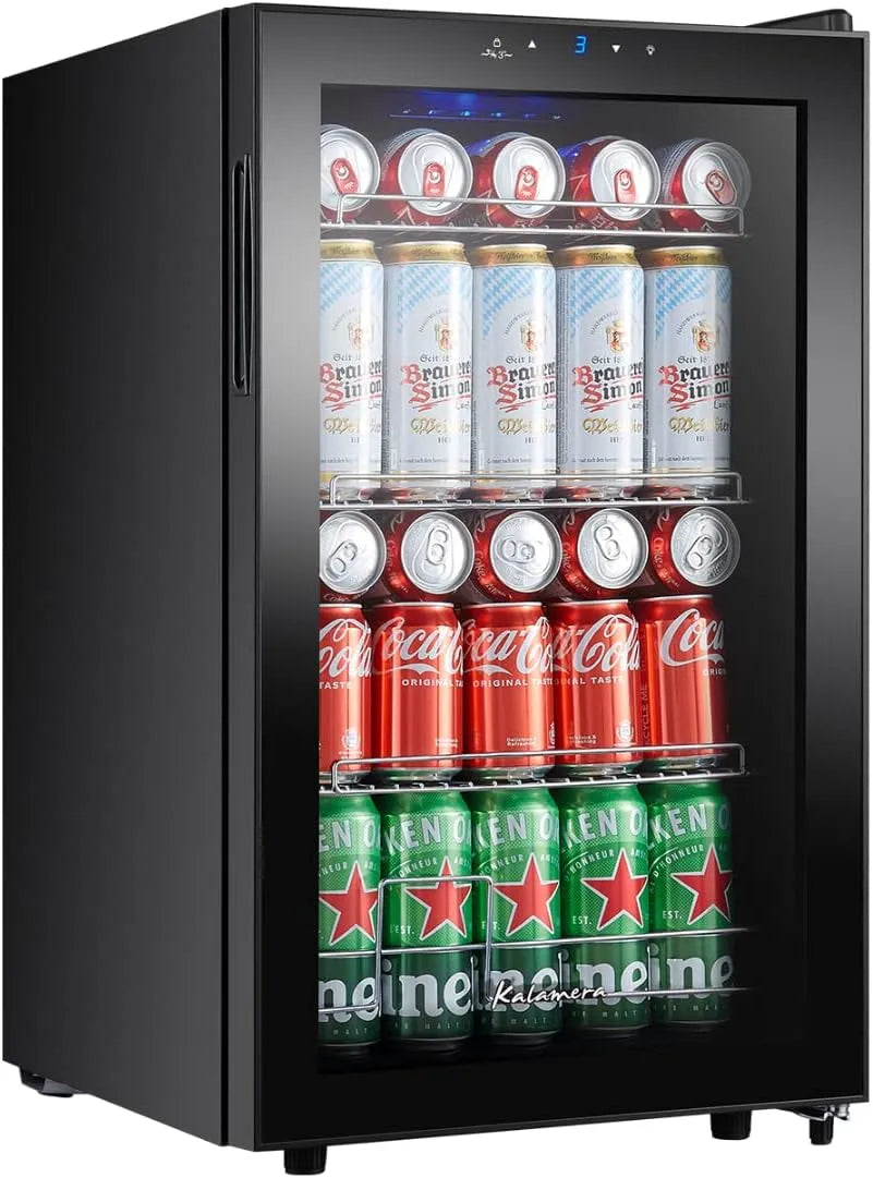 Kühlschrank KRC-68GE, 3-18°C Kühlzone, Kalamera Getränkekühlschrank, Blaue LED-innenbeleuchtung, 38 dB, Bierkühlschrank 68 Liter
