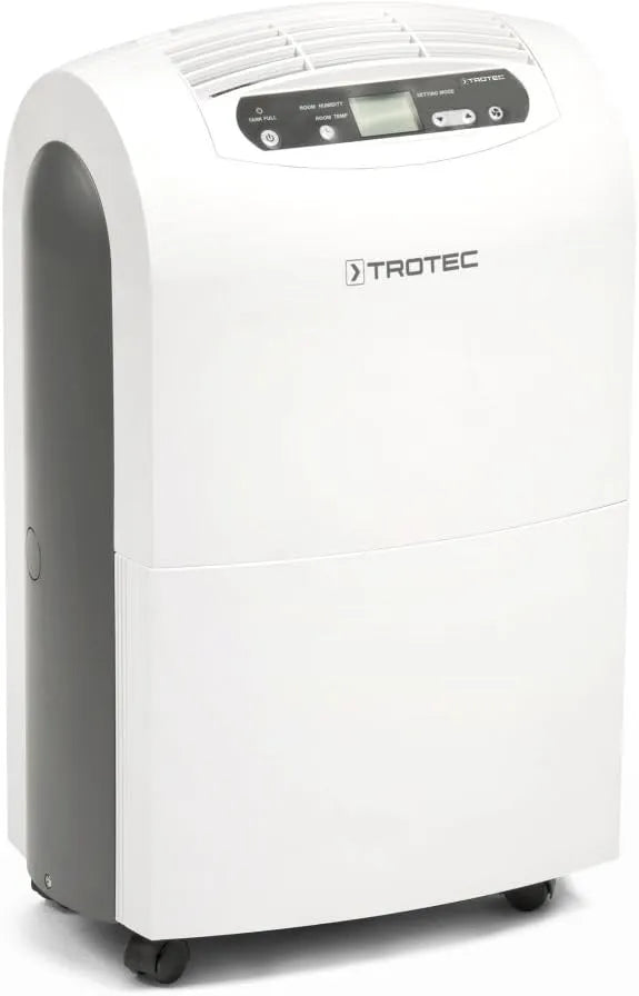 Trotec Luftentfeuchter TTK 100 E L/24h, Entfeuchtungsleistung 30 L, für Räume bis 90 m², 230 m³, Dauerbetrieb oder 4,3L Wassertank, Elektrischer
