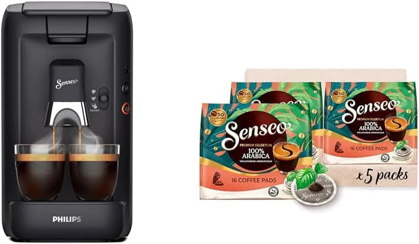 Philips Modell, Senseo Maestro Kaffeepadmaschine Bundle mit 80 Kaffeepads CSA260/60, 3 Kaffeespezialitäten, Fassungsvermögen 1,2L, Crema Plus