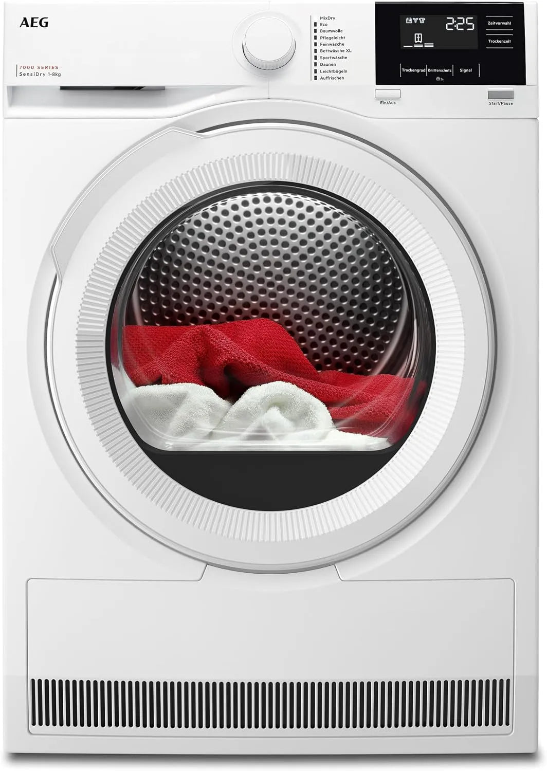 AEG Wärmepumpentrockner 7000 TR7T61580, Gewicht 8 kg, Serie SensiDry: Schonendes & energiesparendes Trockenverfahren, neue Energiekl. D, Schontrommel