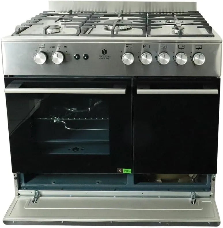 Modell Standherd mit Flaschenschrank GAG90GOXFL Gasline Gas, 5 Flammig Sabaf-Brenner, Breite 90cm