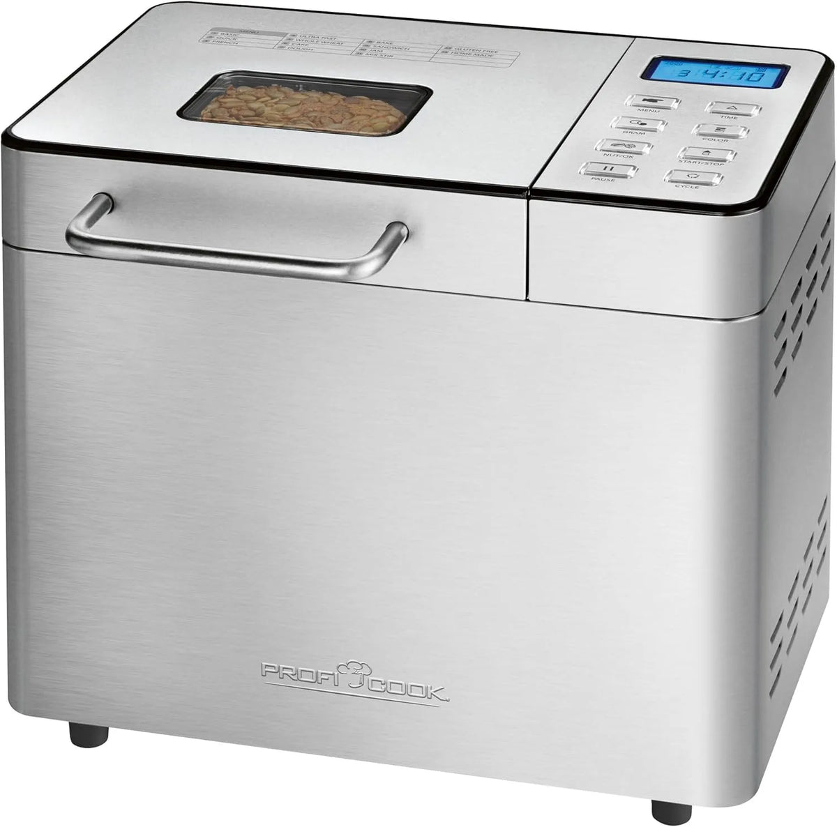Mit Timer BBA 1282 ProfiCook Brotbackautomat, Krustenbräunung einstellbar, mittel, Bread Maker, Backautomat PC, 13 Betriebsprogramme, hell, dunkel