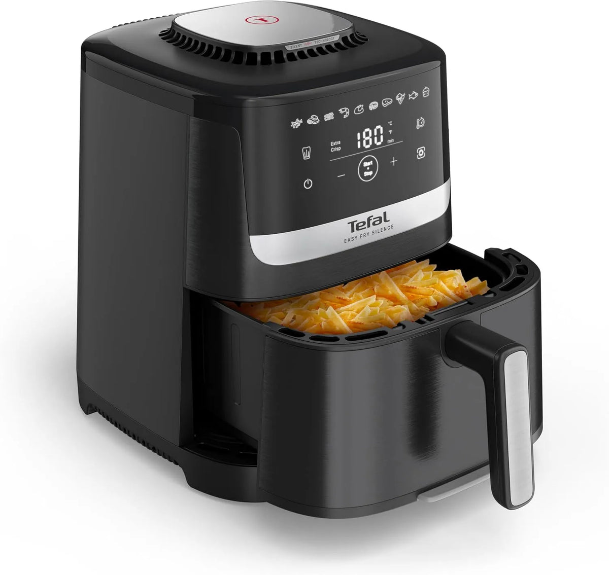 Tefal Heißluftfritteuse EY5528, Easy Fry Silence XL Airfryer mit Sichtfenster, leise Fritteuse ohne Fett, gesunde Zubereitung mit Heißluft-Technologie