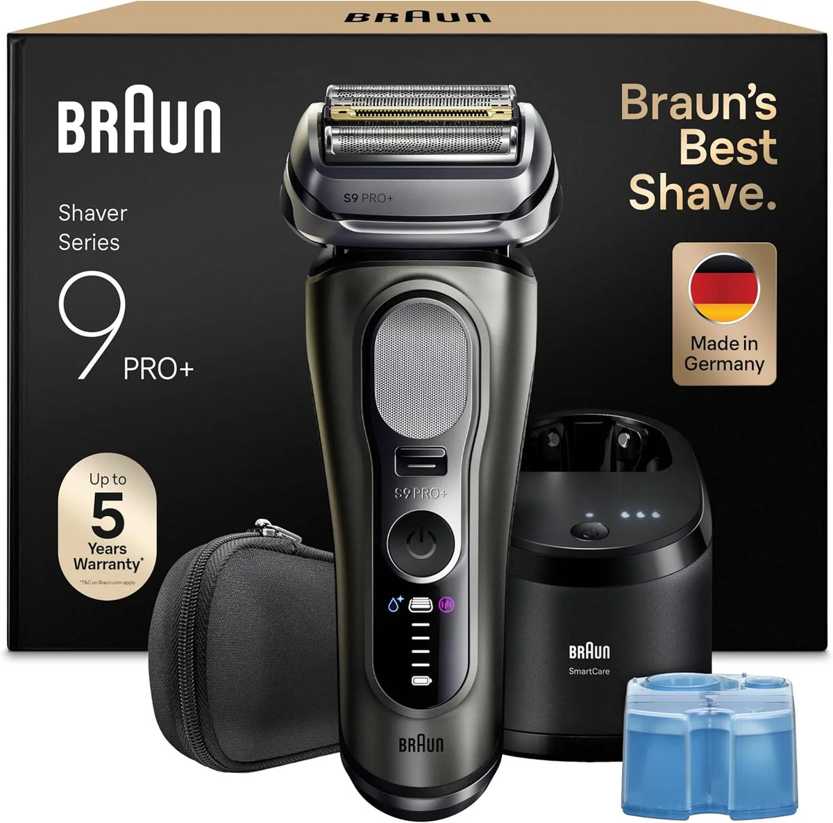 Braun Modell 9665cce, 5+1 Ultradünne Klingen, Elektrorasierer, Nass- und Trockenrasierer, Graphit, Series 9 PRO+ Rasierer Herren Elektrisch