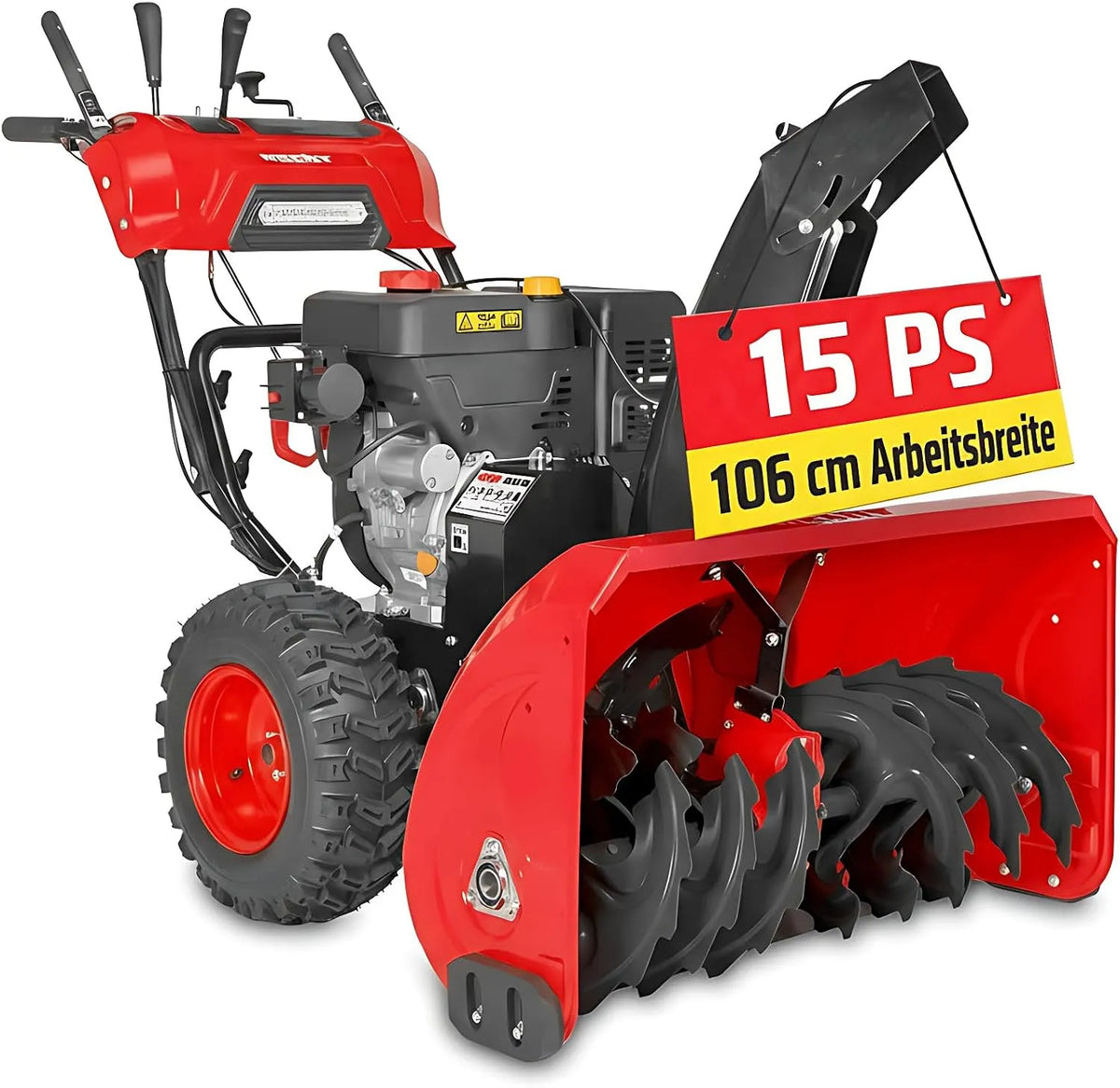 Schneefräse HECHT 9542 SQ 2-Stufen-Fräse Benzin, Leistung 11 kW, 106cm Arbeitsbreite, 15 PS, 6-Gänge, Griffheizung, LED-Licht