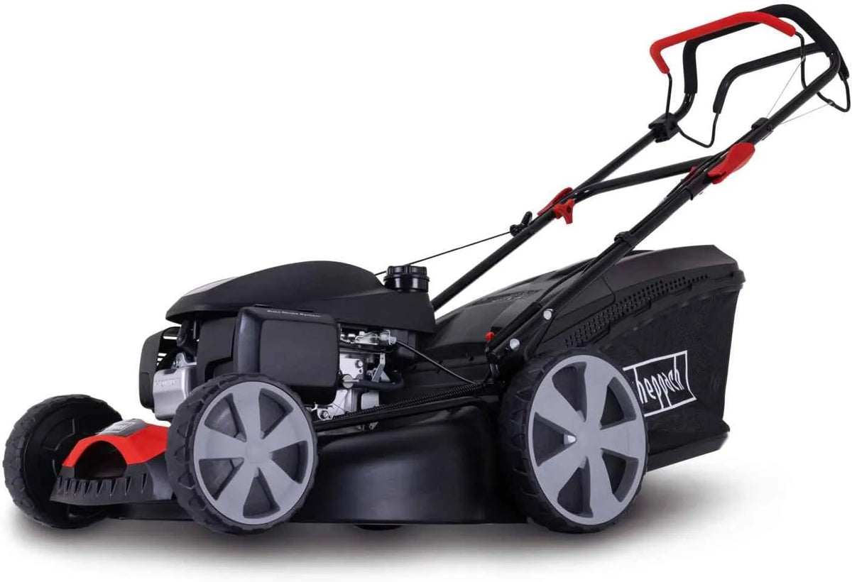 Scheppach Rasenmäher MS170-51H 6in1, Fassungsvermögen 60 L Fangbox, Schnittbreite 51 cm, Leistung 3,4 kW, 6-Fach Schnitthöhenverstellung, Benzin