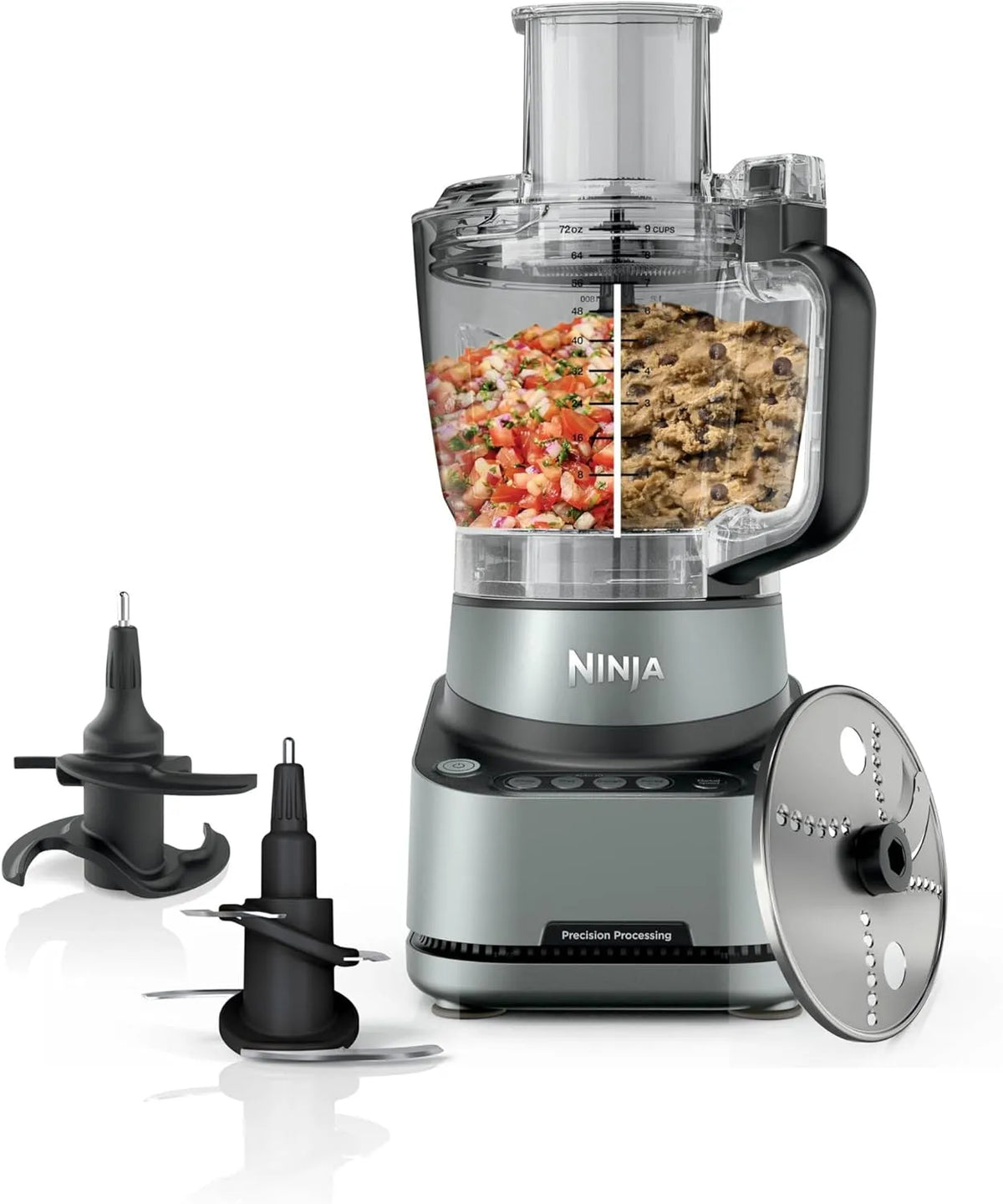 Ninja Küchenmaschine BZ651EU, 4 Voreinstellungen und manuelle Einstellungen, Gemüse schneiden und mehr, in Schwarz, PrecisionPro 2,1 l
