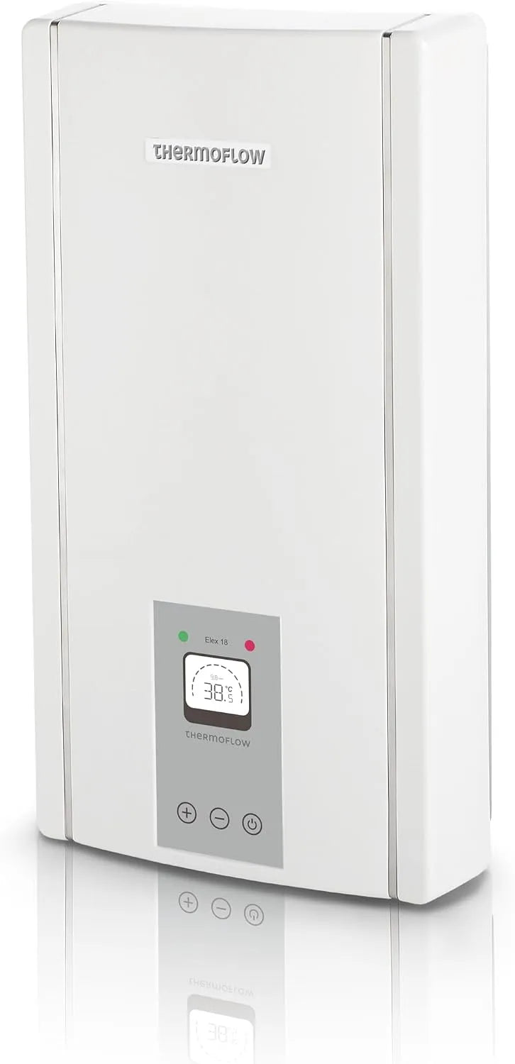 Warmwasserbereiter, 10 L/min, G 1/2' Anschluss, Dusche oder Badewanne, Thermoflow Elex 18 kW Durchlauferhitzer 400 V druckfest, bis 55 °C