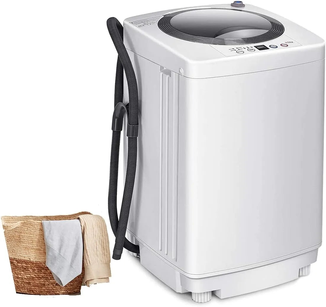 Waschmaschine RELAX4LIFE Vollautomatische, Gewicht 3,5 kg, Toplader Miniwaschmaschine mit Schleuder & 6 Wasche-Modelle, Leistung 240W, Weiß