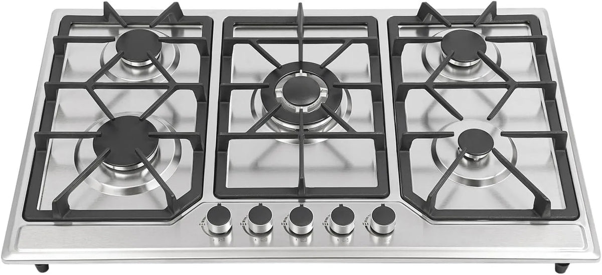 Kochfeld, Gaskochfeld 5 Flammig, 86x51x12cm Gas, Up to 10.5KW, 3.3/3/1.75/1.75/1KW, Arbeitsplatte, Einbau Gaskochfelder, Elektronische Zündung, LPG