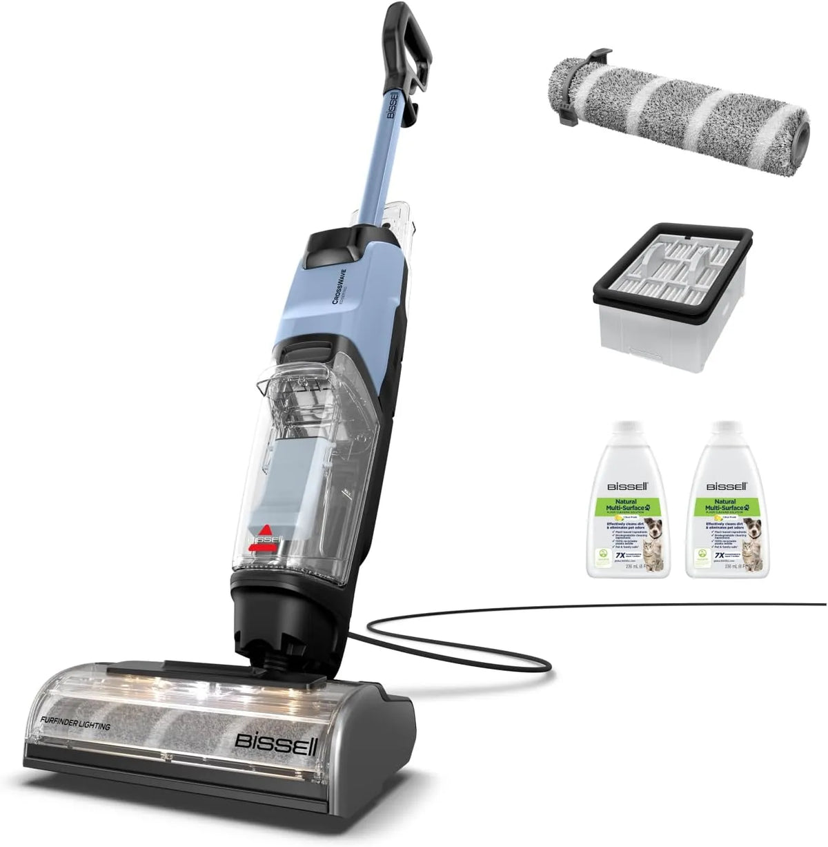 Staubsauger 4159N BISSELL CrossWave EdgeFind, Nasssauger mit ZeroGap-Tech, mit Wischfunktion, verschiedene Oberflächen, Waschsauger