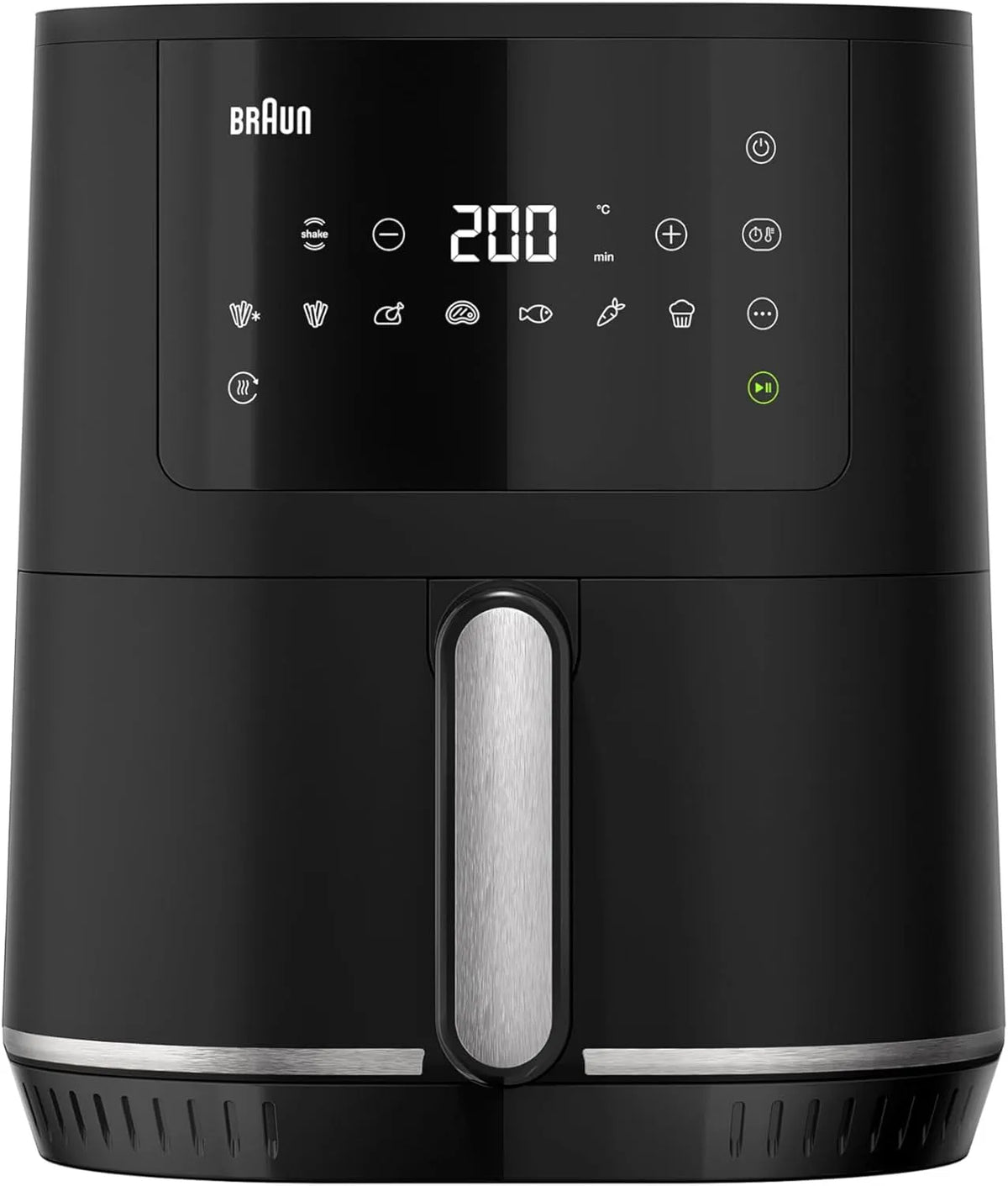 Braun Heißluftfritteuse HF 3030, Leistung 1500W, 8 Betriebsprogramme, Timer, Antihaftbeschichtung, in Schwarz, MultiFry 3, 4,3 L, 80-200°C