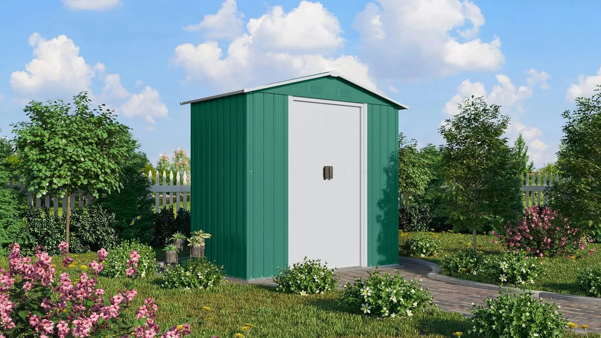 Gerätehaus II 64, 1,73 m², Köln ', grün, Wetterfestes & stabiles Gartenhaus, Geräteschuppen aus verzinktem Stahlblech