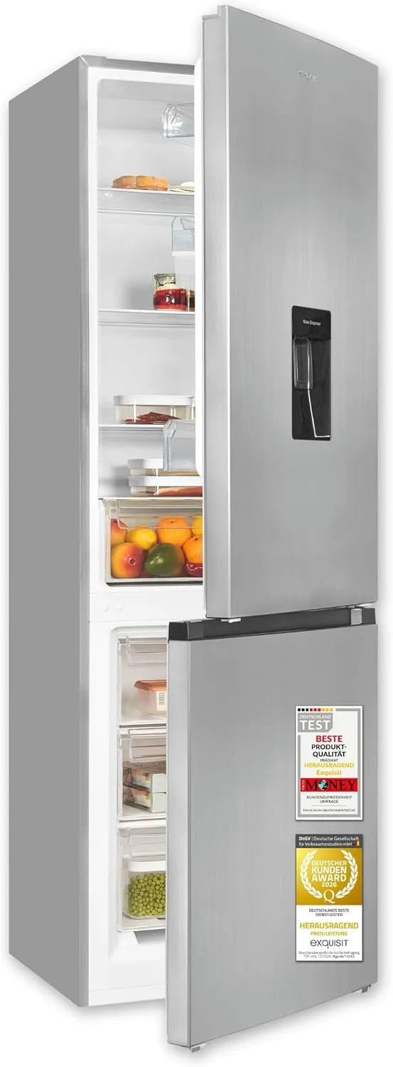 Exquisit Kühl-Gefrierkombination 4-Sterne-Gefrierfach KGC5320-95-E-WS-040C, Fassungsvermögen 313 l Nutzinhalt, 40 dB, 149 kWh, Energieklasse C, Jahr