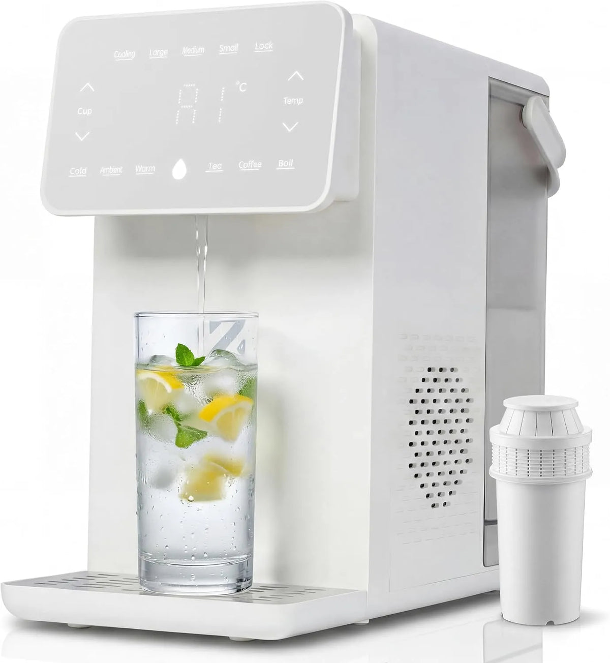 & Wasserspender mit Kühlung Puri Heißwasserspender, Sofort-Heißwasser in 3 Sekunden, 12–15°C Kühlung & einstellbares Heißwasser von 45°C bis zu 95°C
