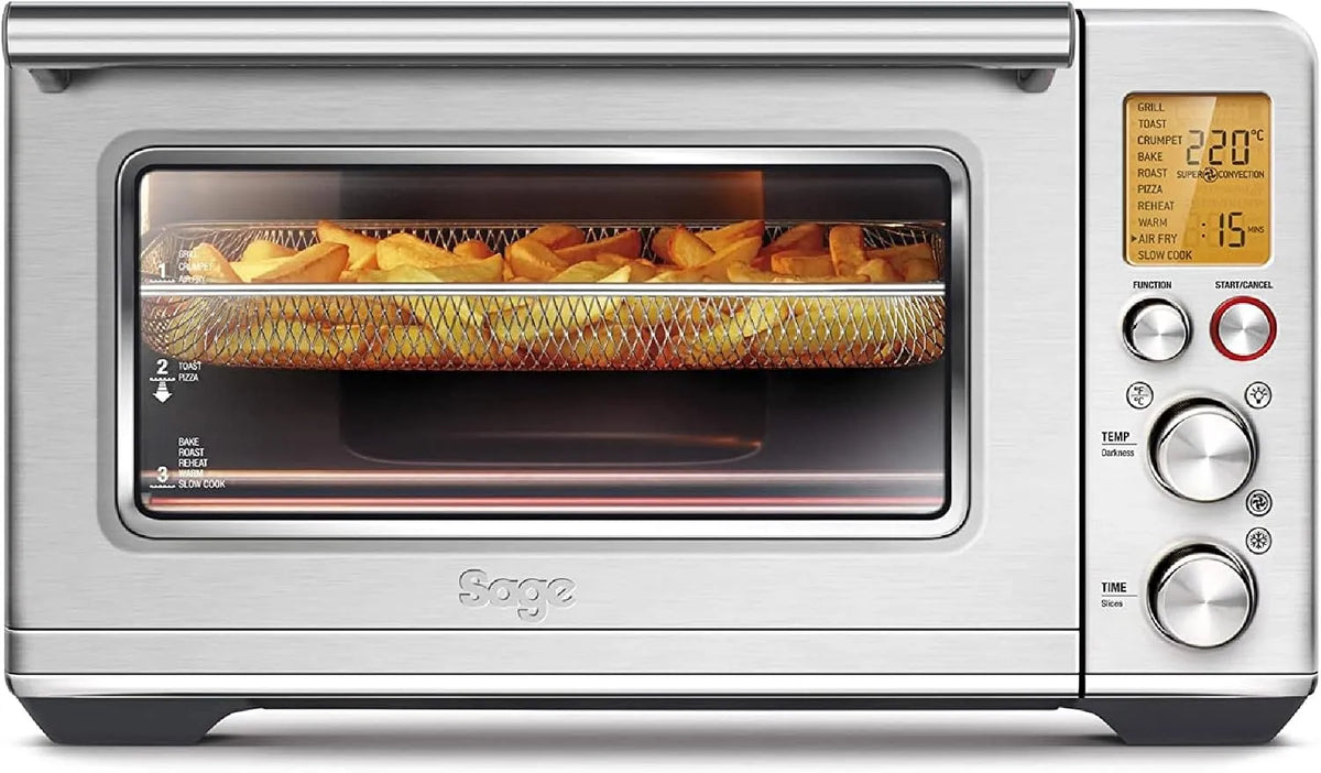 Sage Heißluftfritteuse 6-Scheiben-Toaster, 10 Voreinstellungen, Fassungsvermögen 22L Backofen mit, Pizza Ø 30 cm, The Smart Oven Air Fryer